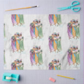 Retro Vintage-kerstfeestdames Tissuepapier (Craft)