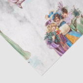 Retro Vintage-kerstfeestdames Tissuepapier (Detail)