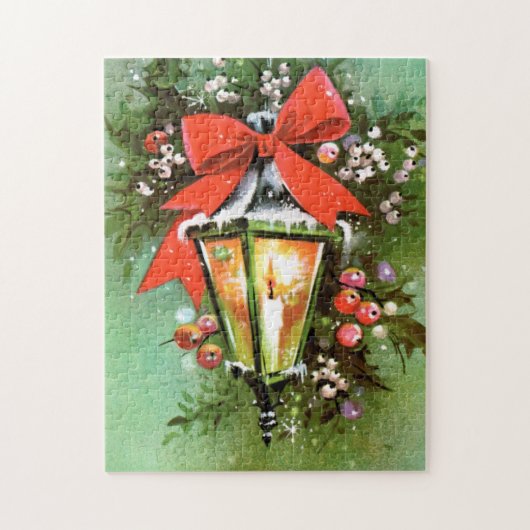 Retro Vintage-kerstfeestelijke puzzel (Verticaal)