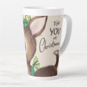 retro vintage kersthert Holiday Latte Mok (Rechterhoek)