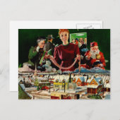 Retro vintage Kerstkaart Feestdagenkaart (Voorkant / Achterkant)