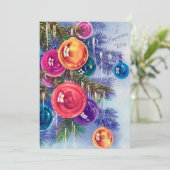 Retro vintage kerstkaart toevoegen (Staand voorkant)