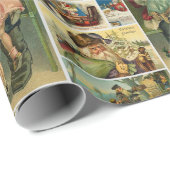 Retro Vintage Kerstkaarten Collage Cadeaupapier (Rol Hoek)