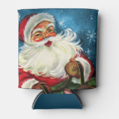 Retro vintage kerstkerstfeestdag blikjeskoeler (Voorkant)