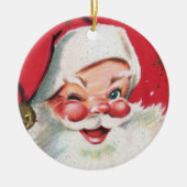 Retro vintage kerstkerstfeestdag keramisch ornament (Voorkant)