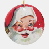 Retro vintage kerstkerstfeestdag keramisch ornament (Achterkant)