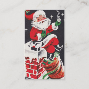 Retro Vintage-kerstkerstkaart Visitekaartje