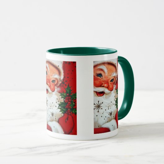 retro Vintage Kerstkerstkerstfeestdag mok (Voorkant rechts)