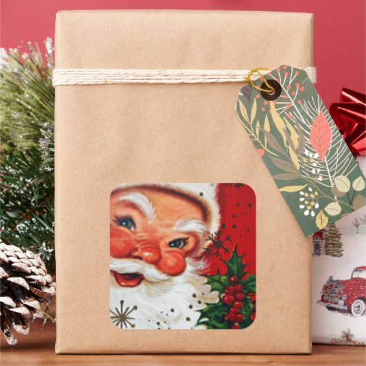 Retro Vintage Kerstkerstkerstfeestdag sticker (Feestdagen)