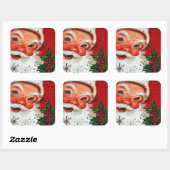 Retro Vintage Kerstkerstkerstfeestdag sticker (Vel)