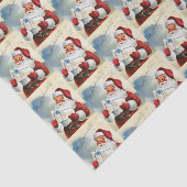 Retro Vintage Kerstkerstkerstkerstfeestdessin Tissuepapier (Detail)