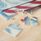 Retro Vintage Kerstkerstkerstkerstfeestjes Legpuzzel (Zijkant)