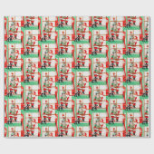 Retro vintage kerstkerstkerstkerstkerstman cadeaupapier (Vlak)