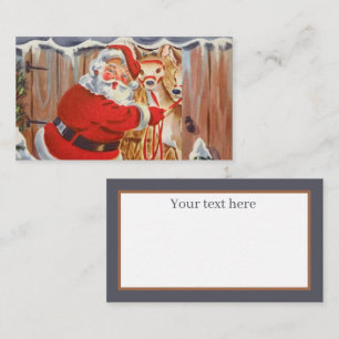 retro vintage kerstkerstkerstman - informatie toev visitekaartje