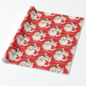 Retro Vintage-kerstkerstnamerapel Cadeaupapier (Uitgerold)