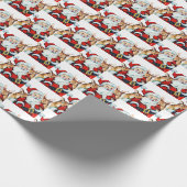 retro vintage kerstkerstrendierbeton cadeaupapier (Hoek)