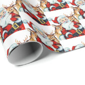 retro vintage kerstkerstrendierbeton cadeaupapier (Rol Hoek)