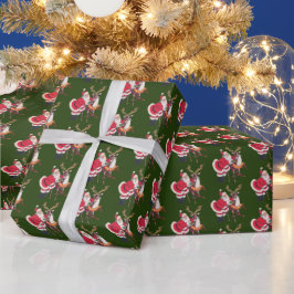 retro vintage kerstkerstrendierbeton cadeaupapier
