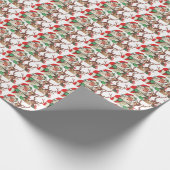 retro vintage kerstkerstrendierbeton cadeaupapier (Hoek)