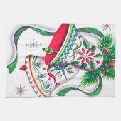 retro vintage kerstklokken keukenhanddoek (Horizontaal)