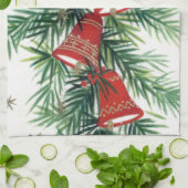 Retro Vintage Kerstklokken keukenhanddoek (Gevouwen)
