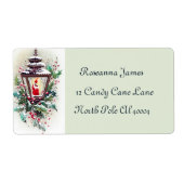 retro vintage kerstlantaarn Holiday label (Voorkant)