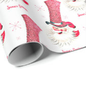 Retro vintage kerstman cadeaupapier (Rol Hoek)