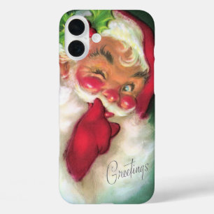Retro vintage Kerstman iPhone 16 Plus Hoesje