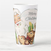 retro vintage kerstman hert latte mok (Voorkant)