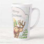 retro vintage kerstman hert latte mok (Rechts)