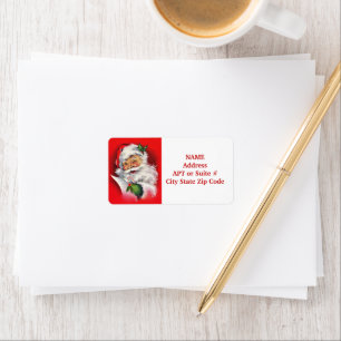 Retro Vintage Kerstman Kerst Retouradres Etiket