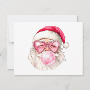 Retro Vintage Kerstman Kerstmis Bubble Gum Roze Zo