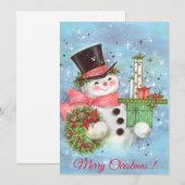 Retro Vintage-kerstman met cadeaus Feestdagenkaart (Voorkant / Achterkant)