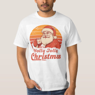Retro Vintage Kerstman T-Shirt met 70s Zonsonderga