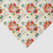 retro Vintage kerstmeisje Holiday party Tissuepapier (Detail)