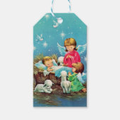 retro vintage Kerstmis Angels Holiday Cadeaulabel (Voorkant)