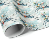 retro vintage Kerstmis Angels Holiday Cadeaupapier (Rol Hoek)