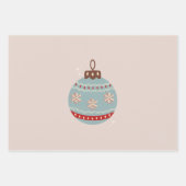 Retro Vintage Kerstmis Bauble Inpakpapier Vel (Voorkant)