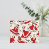 Retro vintage Kerstmis Feestdagenkaart (Staand voorkant)