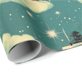 Retro Vintage Kerstmis: grillige winterscène Cadeaupapier (Rol Hoek)