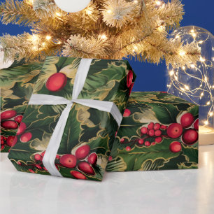 Retro Vintage Kerstmis Groen Stijl 2 Cadeaupapier