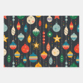 Retro Vintage-kerstOrnamenten Inpakpapier Vel (Voorkant 2)