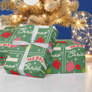 Retro Vintage-kerstpapier Cadeaupapier
