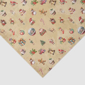 Retro Vintage-kerstpatroon Tissuepapier (Detail)