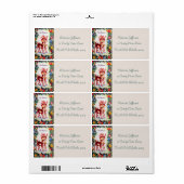 Retro vintage kerstreder Holiday label (Full Sheet)