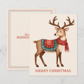 Retro Vintage Kerstrendier Gepersonaliseerd Notitiekaartje (Voorkant / Achterkant)
