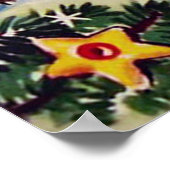 Retro vintage-kerstrendierfeestdag-poster poster (Hoek)