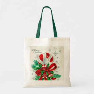 retro vintage kerstsnoe Holiday Tote Bag