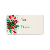 retro vintage kerstsnoepsuikerriet etiket (Voorkant)