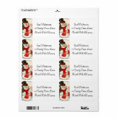 retro vintage kerstsnowman Holiday label (Full Sheet)